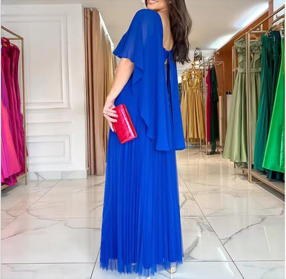 Robe Longue Femme à Manches Capes Élégante