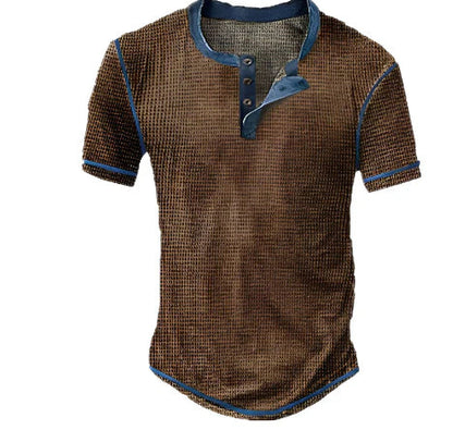 T-shirt Homme Court Col V Marron - PanierRoyale
