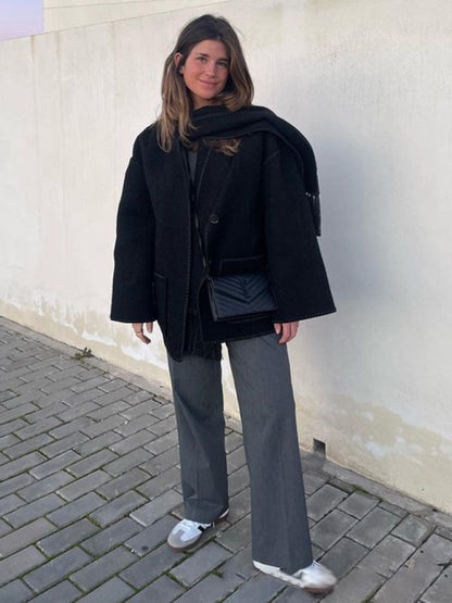 Manteau Femme Chic en Laine pour Hiver