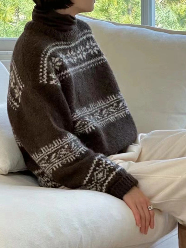Pull Femme Hiver Nordique Doux et Confortable