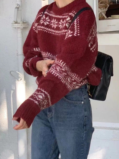 Pull Femme Hiver Nordique Doux et Confortable