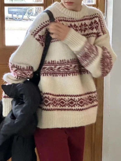 Pull Femme Hiver Nordique Doux et Confortable