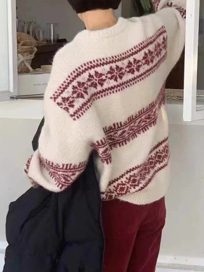Pull Femme Hiver Nordique Doux et Confortable