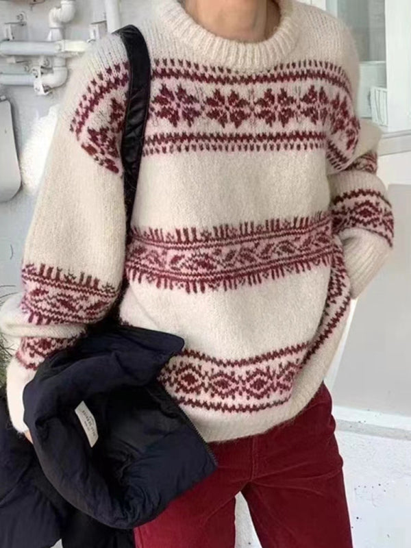Pull Femme Hiver Nordique Doux et Confortable