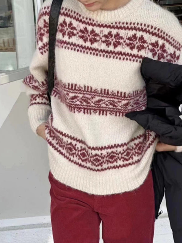 Pull Femme Hiver Nordique Doux et Confortable