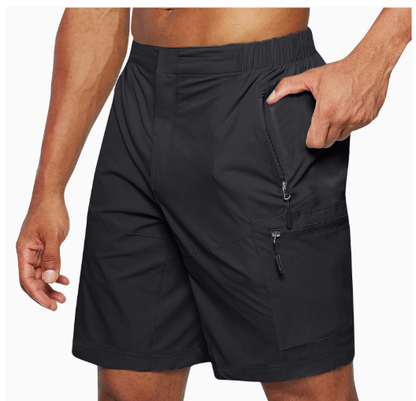 Short de course homme léger avec poches zippées