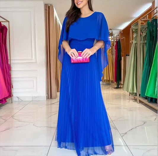 Robe Longue Femme à Manches Capes Élégante - BerlinGlamour