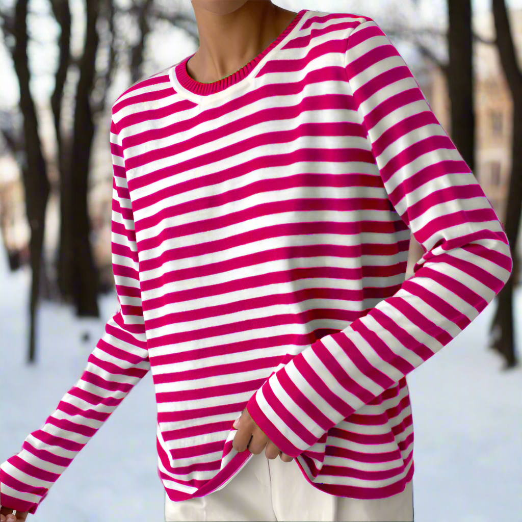 Chemise femme rayée décontractée manches longues