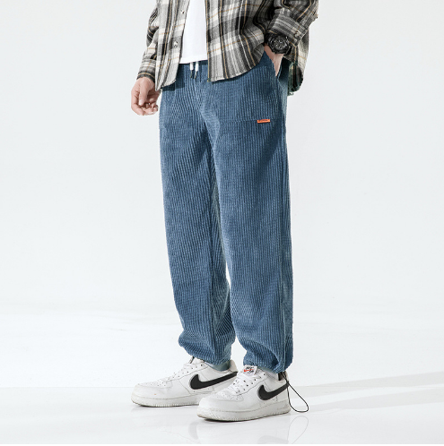 Pantalon Velours Homme Noir Élégant - PanierRoyale