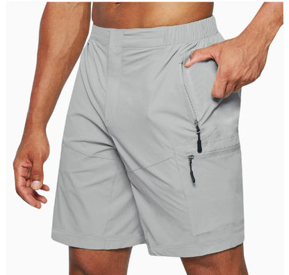 Short de course homme léger avec poches zippées