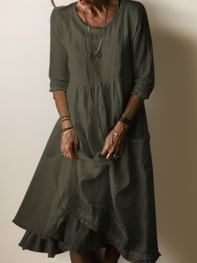 Robe Femme Élégante Manches Longues Noir