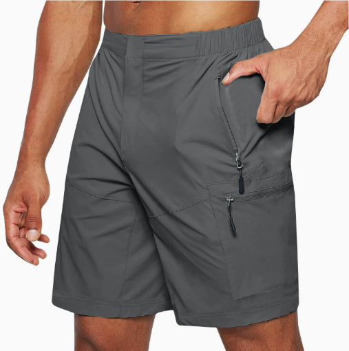 Short de course homme léger avec poches zippées