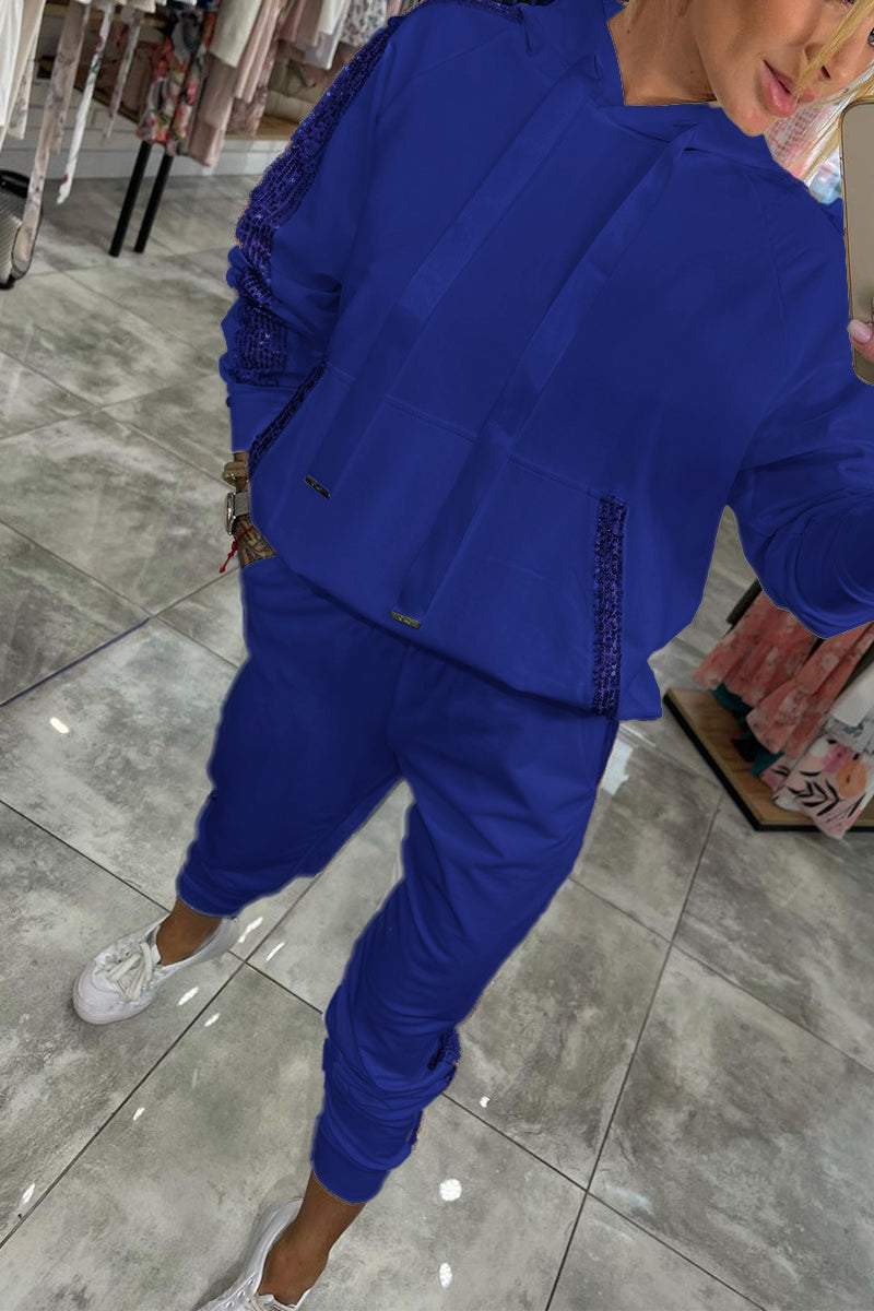 Sweat à Capuche Femme Hiver Confortable avec Pantalon Molletonné