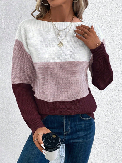 Pull Femme Tricolore Doux et Confortable
