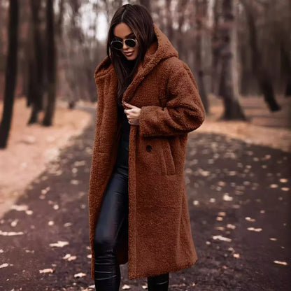 Manteau Femme Hiver Chic - Veste Élégante avec Capuche et Fermeture Éclair - PanierRoyale