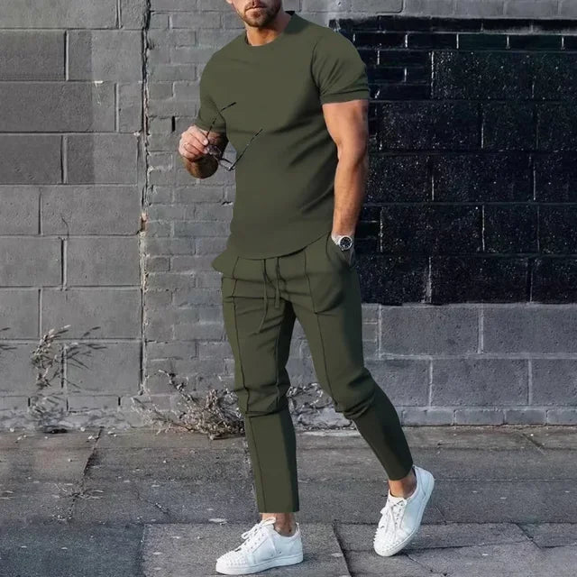 Survêtement Homme Décontracté avec T-Shirt et Jogger Slim Fit