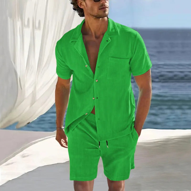 Shorts Homme Décontracté avec Chemisier Court pour Été