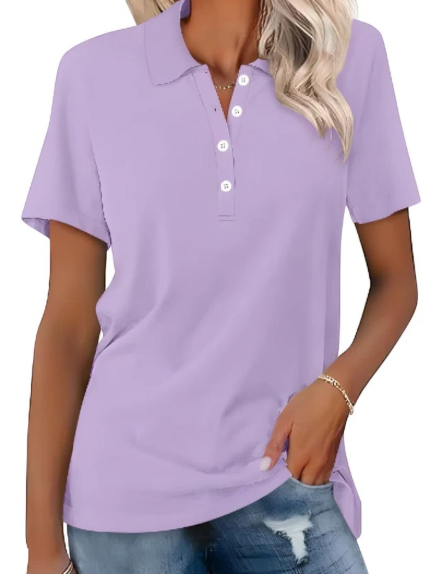 Chemise Polo Femme Décontractée Manches Courtes - PanierRoyale