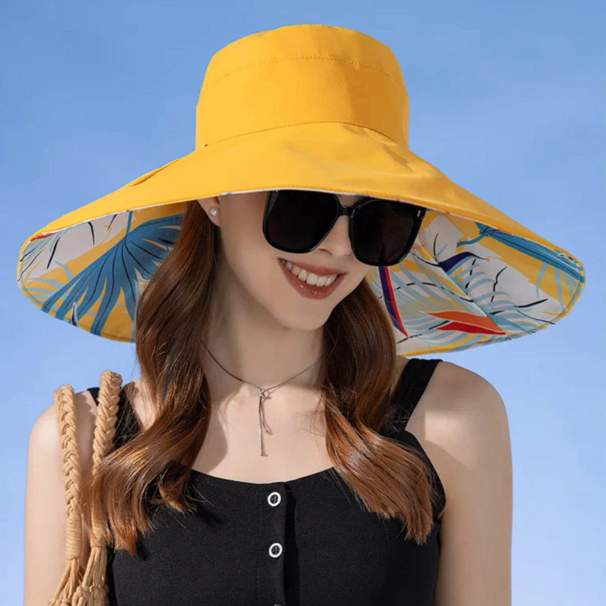 Chapeau de soleil Été Léger à Bord Large Réversible