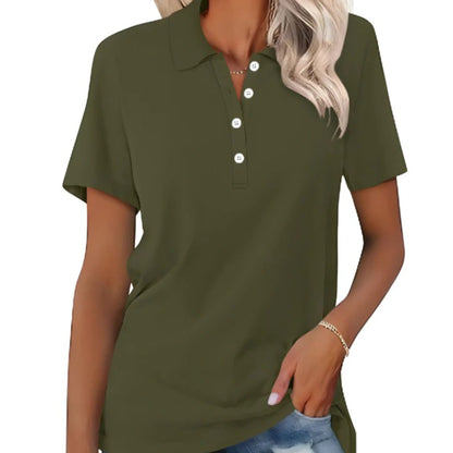 Chemise Polo Femme Décontractée Manches Courtes