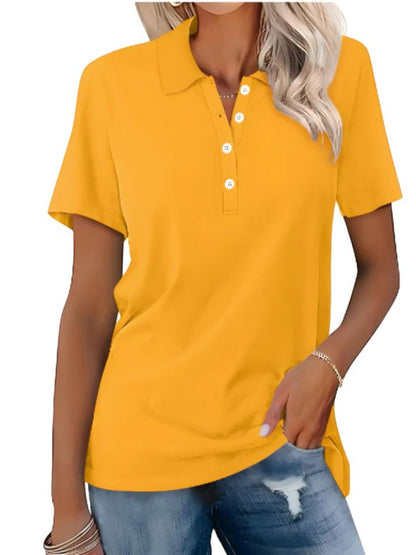 Chemise Polo Femme Décontractée Manches Courtes