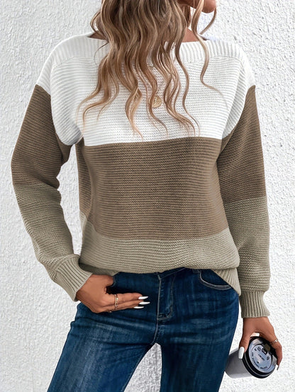 Pull Femme Tricolore Doux et Confortable