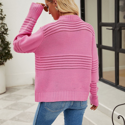 Pull Femme Léger en Maille avec Décolleté Rond