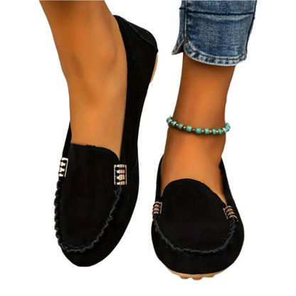 Mocassins chic en cuir avec lacets et bout arrondi - PanierRoyale