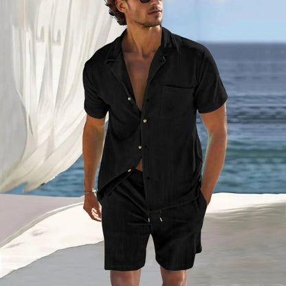 Shorts Homme Décontracté avec Chemisier Court pour Été