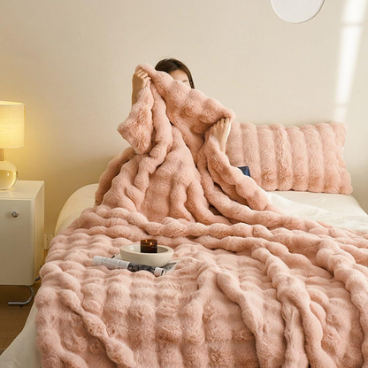 Plaid Polaire Gris Doux et Confortable pour Lit King Size