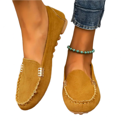Mocassins chic en cuir avec lacets et bout arrondi
