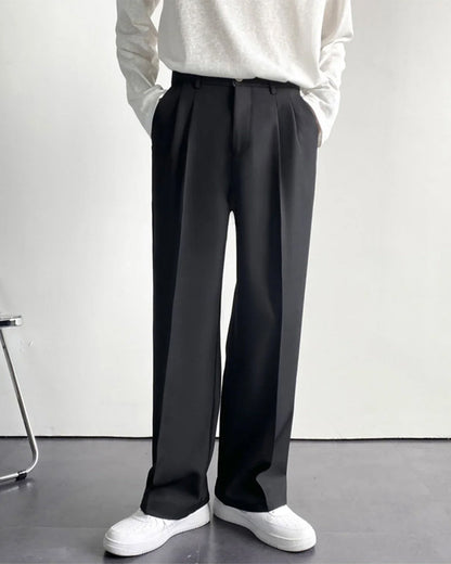 Pantalon Taille Haute Élégant Jambes Larges