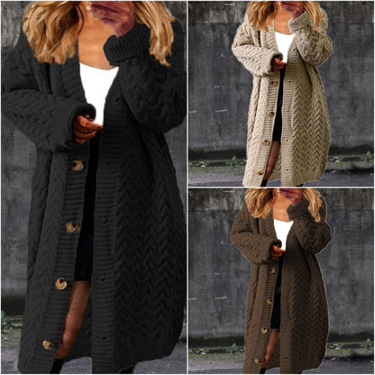 Gilet femme long en laine boutonné élégant - PanierRoyale