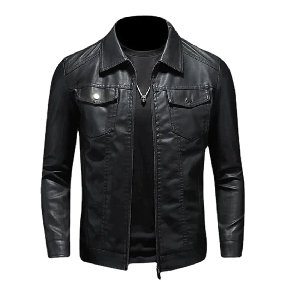 Blouson Hiver Homme Noir Côtelé Élégant - PanierRoyale