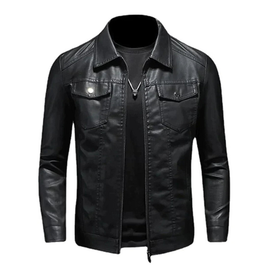 Blouson Hiver Homme Noir Côtelé Élégant - PanierRoyale