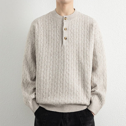 Pull Homme À Manches Longues en Laine pour Hiver