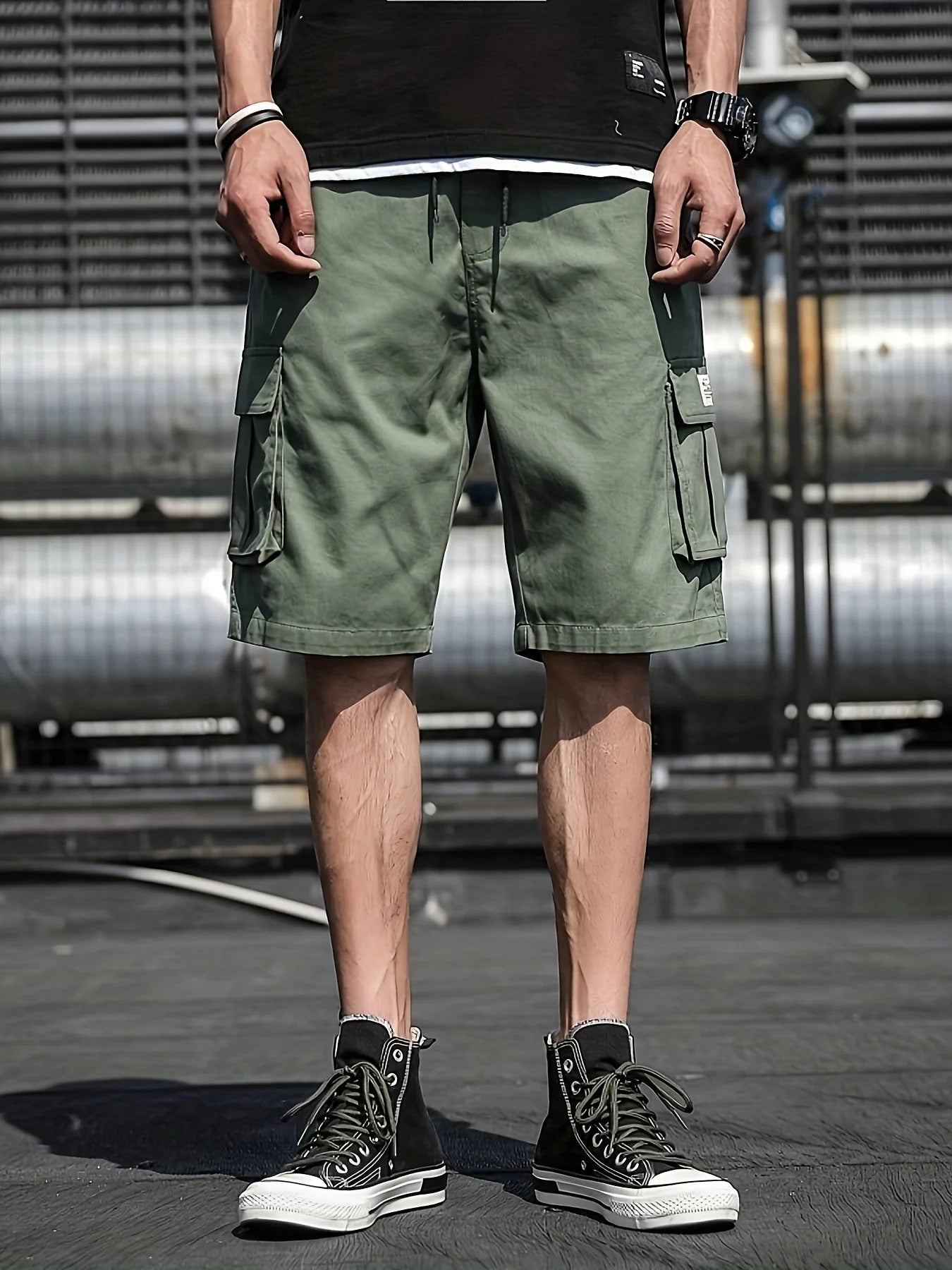 Short Décontracté Été avec Poches pour Homme