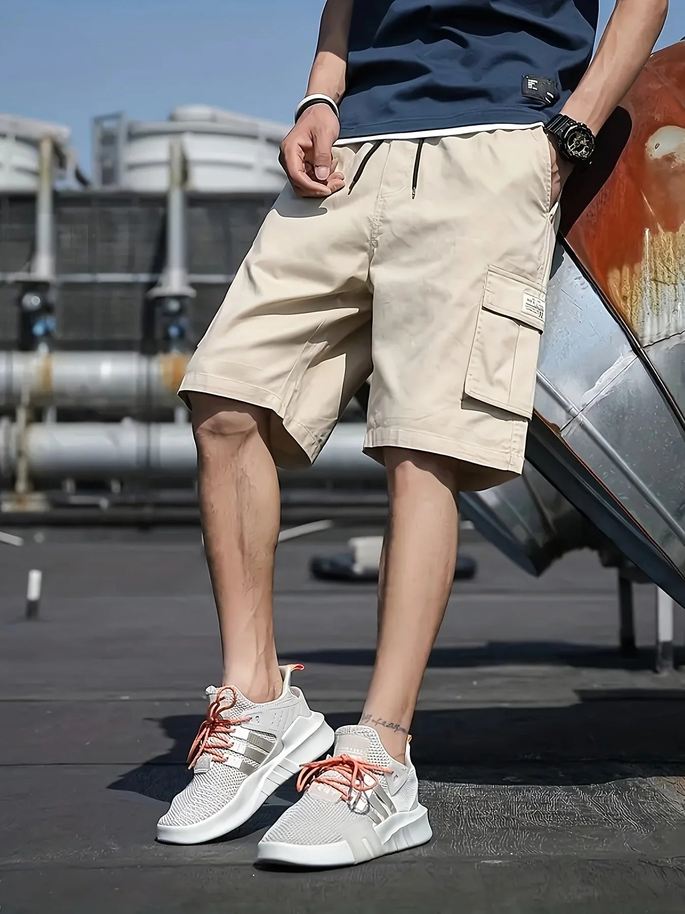 Short Décontracté Été avec Poches pour Homme