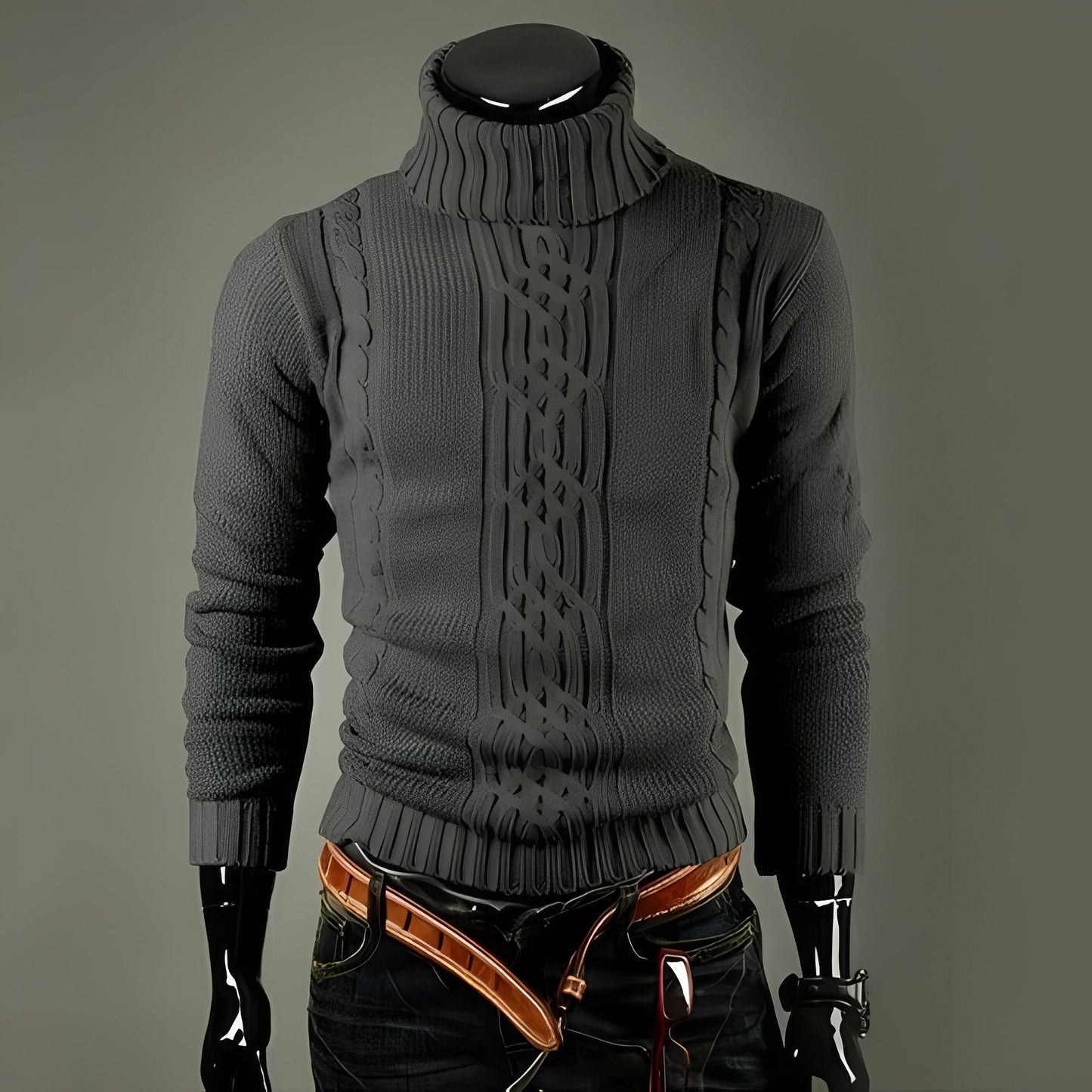 Pull Col Roulé Casual Homme