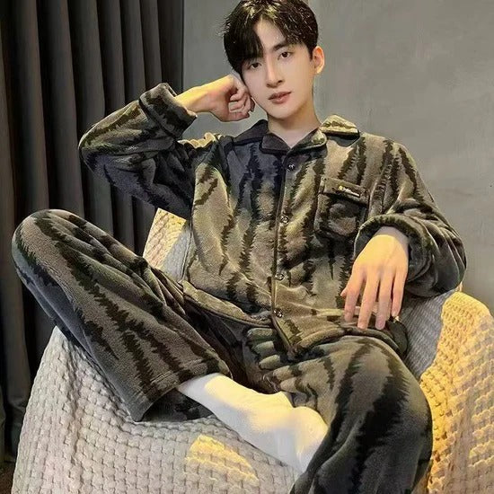Pyjama Homme Chaud et Confortable à Rayures - PanierRoyale