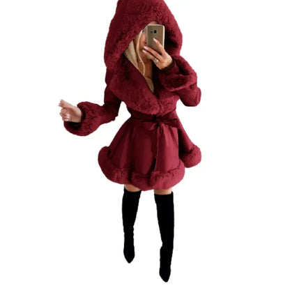 Manteau Femme Hiver Long Capuche et Doublure Chaude
