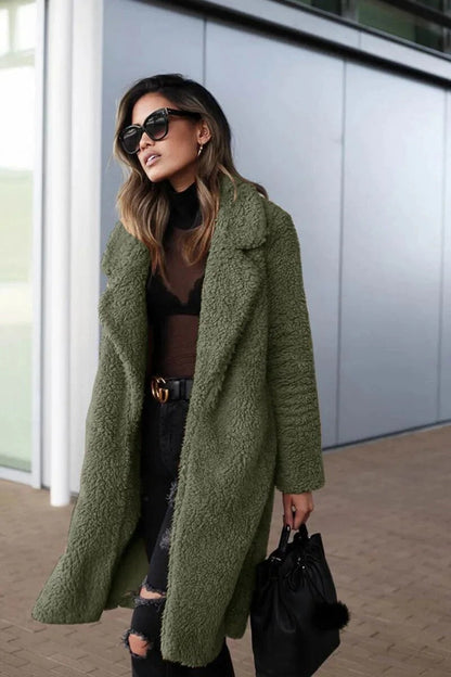 Manteau Femme Hiver Chaud et Élégant en Peluche