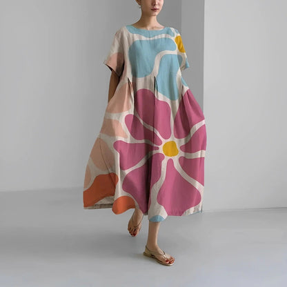 Robe Été Florale Taille Droite pour Femme - PanierRoyale