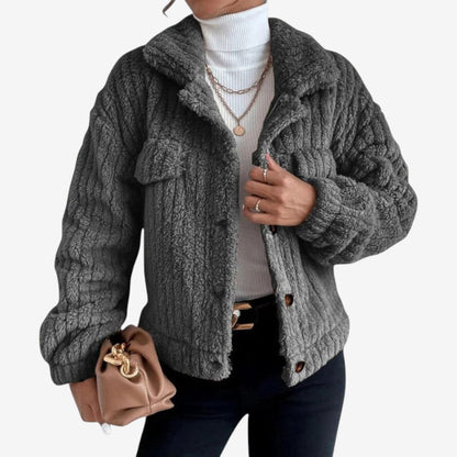 Veste Hiver Élégante avec Manches Longues et Poches Zippées