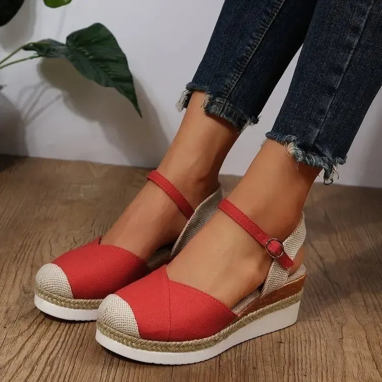 Sandales Platesforme Tressées pour Femmes Été