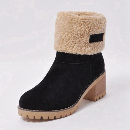 Bottes Femmes Hiver à Talon Haut Fermeture Éclair Chaussures