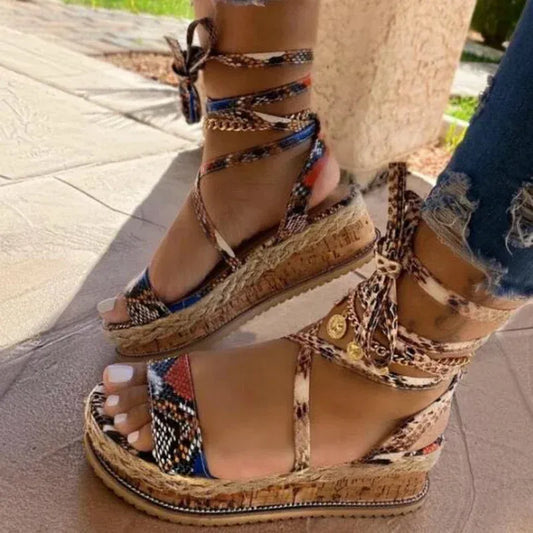 Sandales Plates pour Femmes avec Sangles et Semelle Épaisse pour Été - PanierRoyale