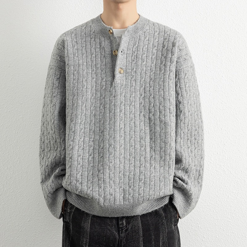 Pull Homme À Manches Longues en Laine pour Hiver