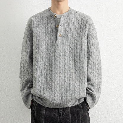 Pull Homme À Manches Longues en Laine pour Hiver