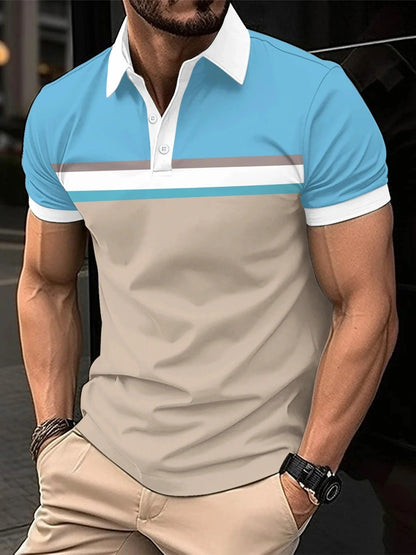 Polo Homme Rayé Grand Taille Été Chic - PanierRoyale